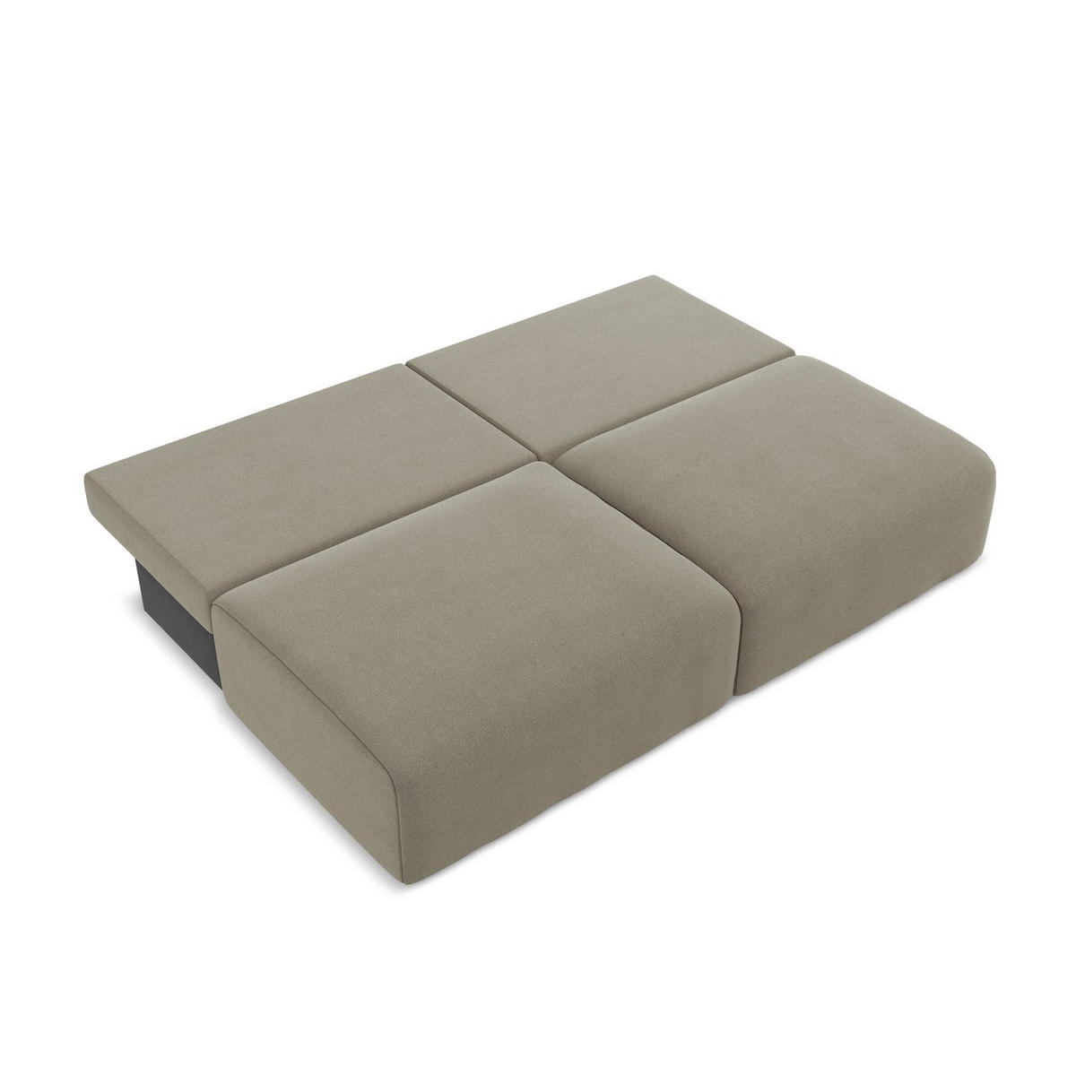 3-SITZER SOFA mit Schlaffunktion Strukturstoff Stoff Beige - Beige/Schwarz, Kunststoff/Textil (216/79/102cm) - LaMiaSofa