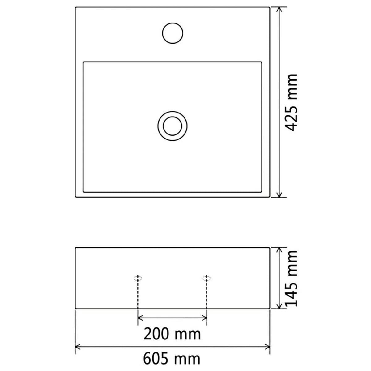 WASCHBECKEN Kutzer 60.5/42.5/14.5 cm - Weiß, Keramik (60.5/14.5/42.5cm) - Nettlife