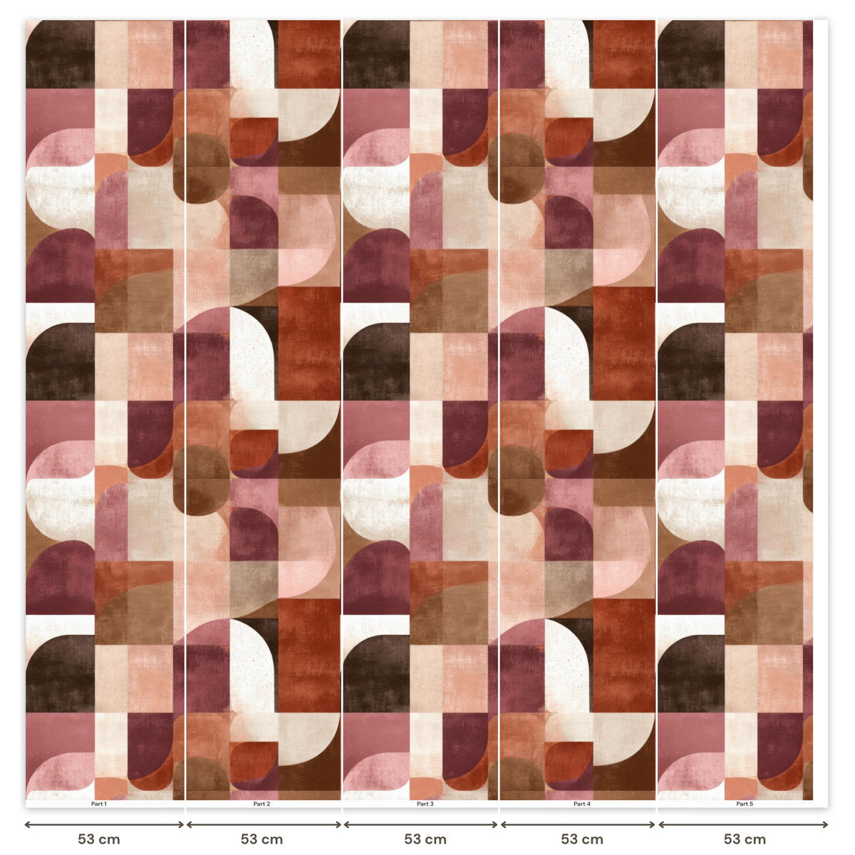 TAPETE - Geometrie - Modern - Retro - 280x260 cm - Multicolor, Papier (280/260cm) - OnlyWow