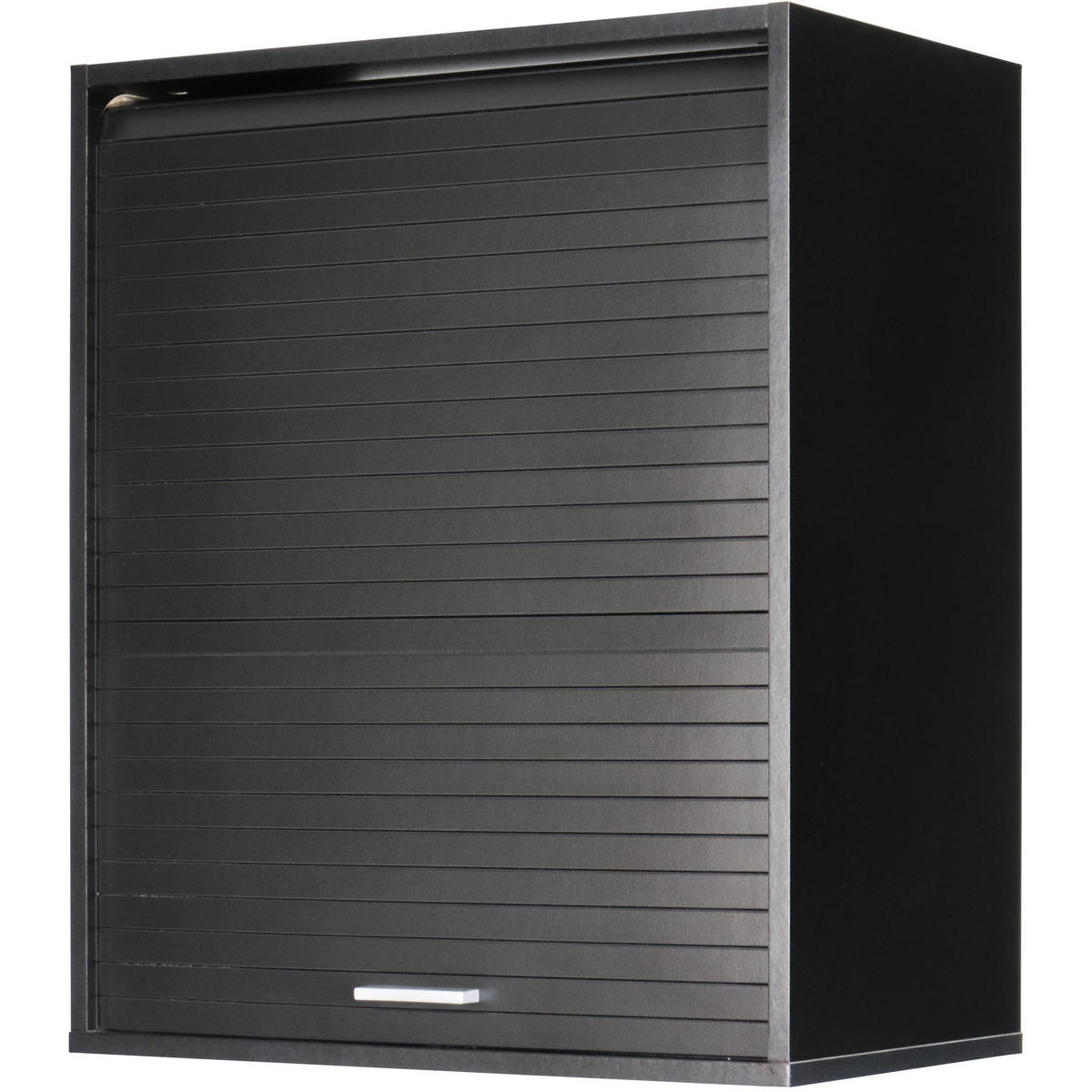 KÜCHENOBERSCHRANK mit Rolladentür 35/60/72cm - Schwarz, Holzwerkstoff (60/72/35cm) - Simmob