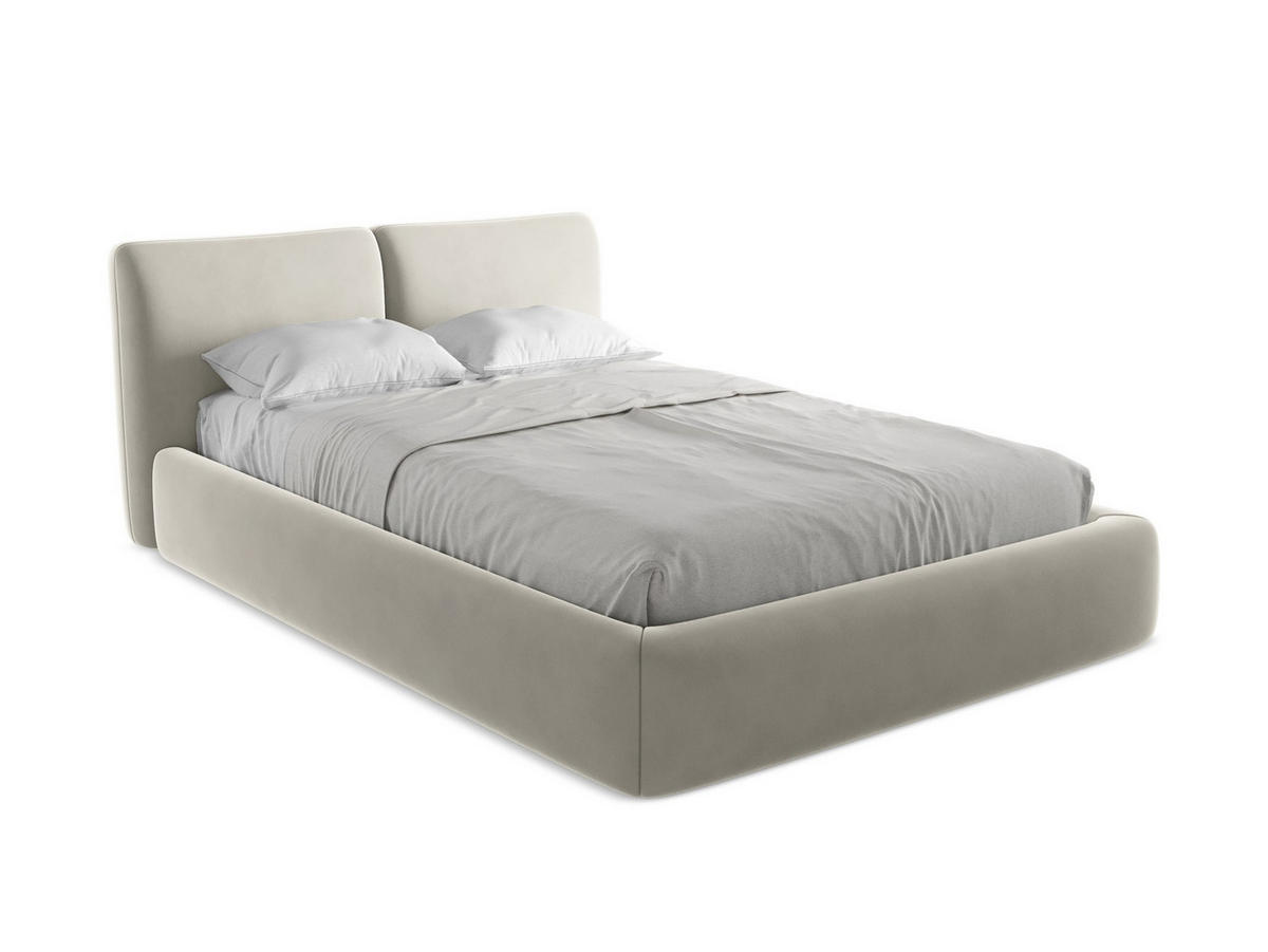 POLSTERBETT mit Bettkasten und Lattenrost 160x228 Creme - Perlmutt/Creme, Kunststoff/Textil (140/200cm) - Makamii