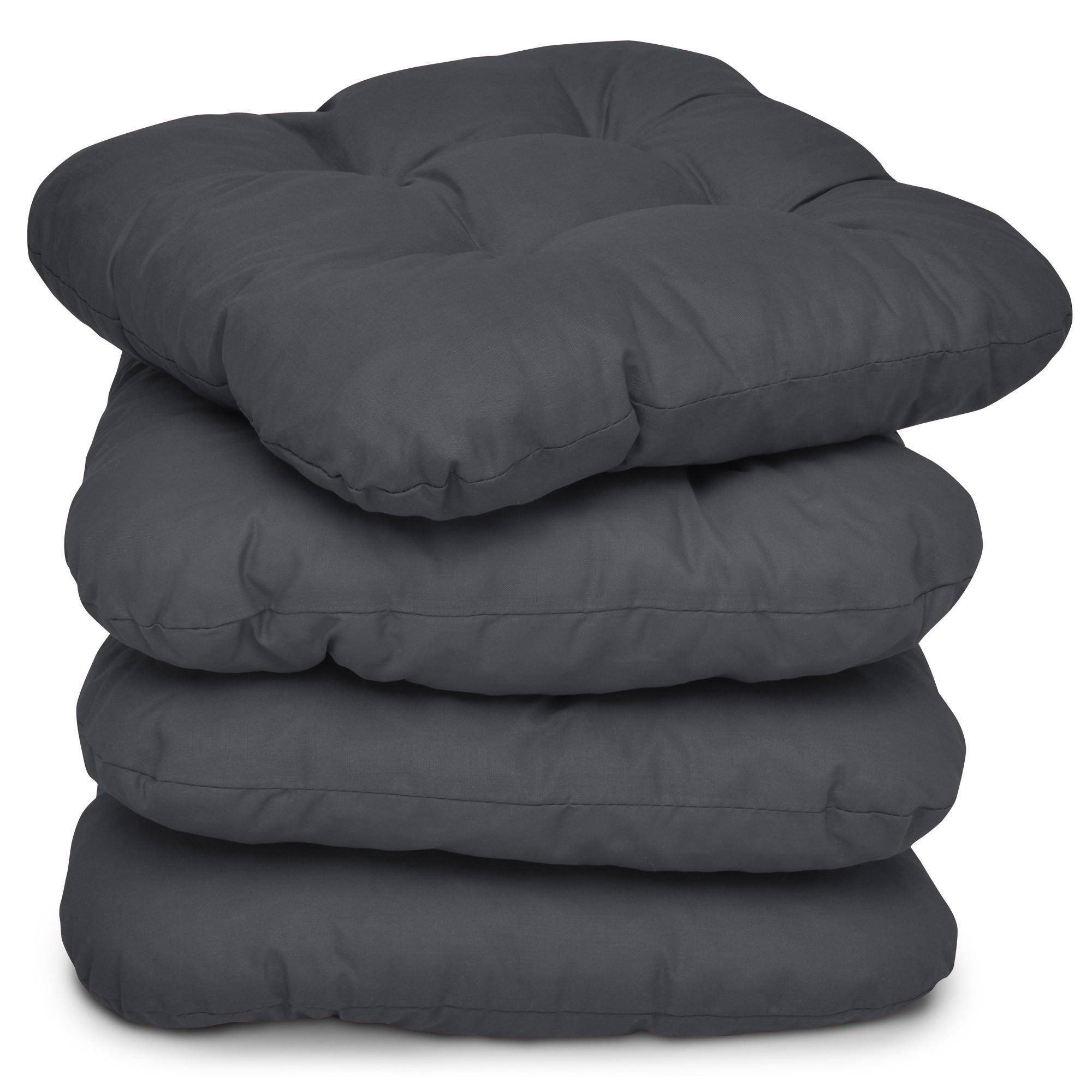 STUHLKISSEN Lisa 40/40/8 cm Anthrazit 4tlg - Anthrazit, Textil (40/40cm) - Beautissu 