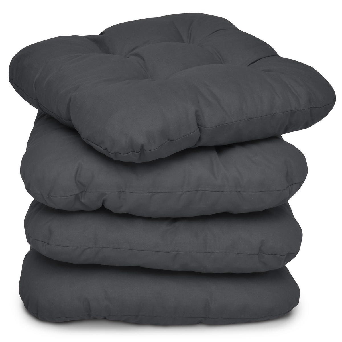 STUHLKISSEN Lisa 40/40/8 cm Anthrazit 4tlg - Anthrazit, Textil (40/40cm) - Beautissu 