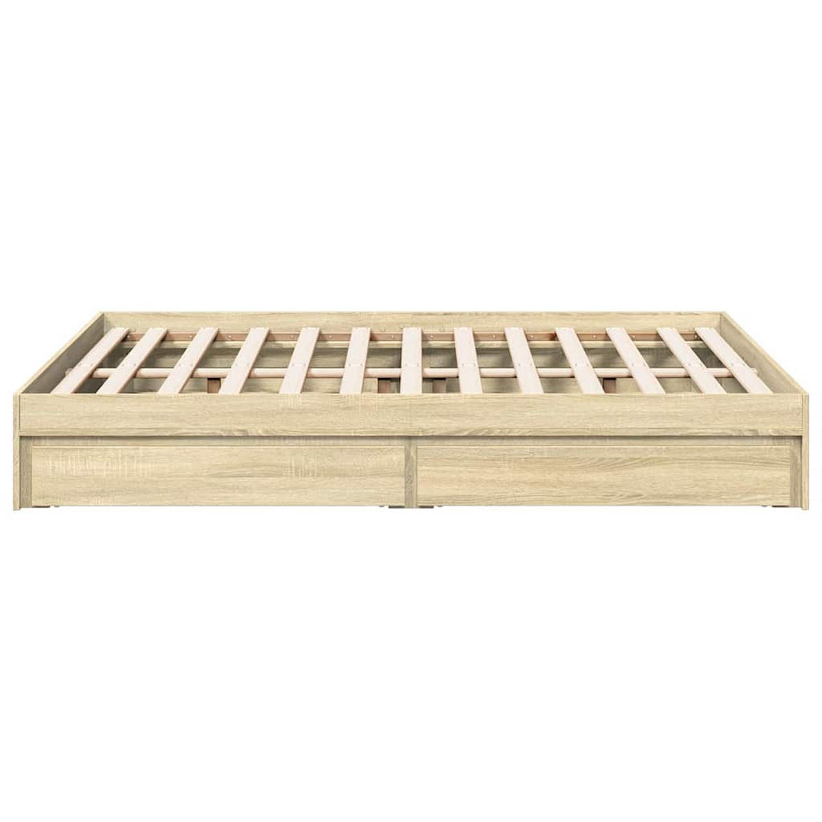 BETTGESTELL Mit Schubladen Sonoma-Eiche 120/200Cm Holzwerkstoff - Braun, Holzwerkstoff (120/200cm) - vidaXL