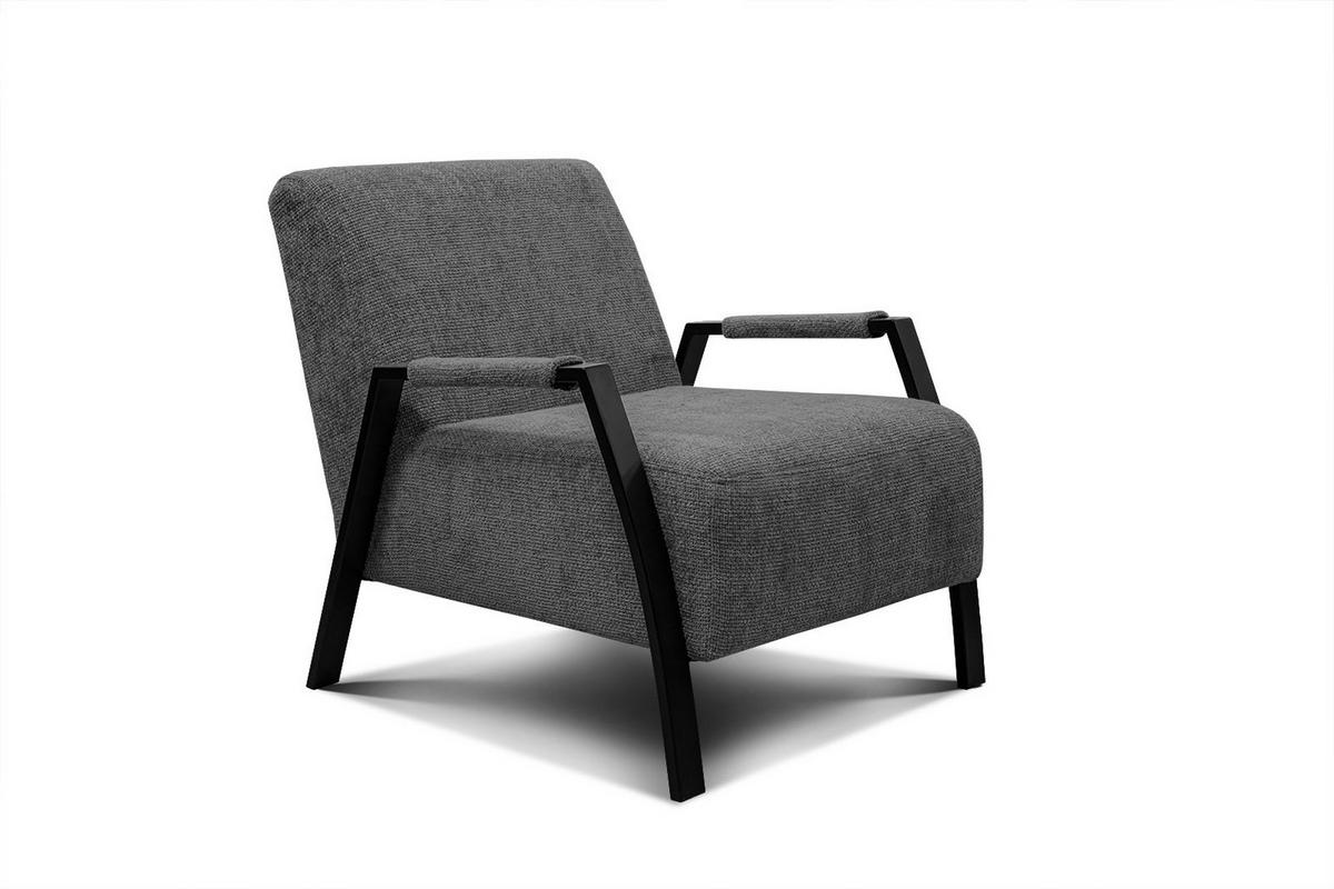 SESSEL KOBE, dunkelgrau - Dunkelgrau/Schwarz, Holz/Textil (72/76/90cm) - Courtois Laville