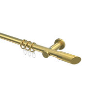 GARDINENSTANGE Platon Verano 600 cm (geteilt in 3 x 200 cm), 1-läufig, 20 mm Ø Messing-Optik - Messingfarben/Goldfarben, Metall (600cm) - INTERDECO