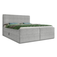 BOXBETT Mollo - 160x200 - grau (Tilia 86, Cord) - Schwarz/Grau, Holz/Holzwerkstoff (160/200cm) - Sofnet