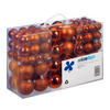 100XWEIHNACHTSKUGELN - Orange, Kunststoff (6/7/6cm) - Relaxdays