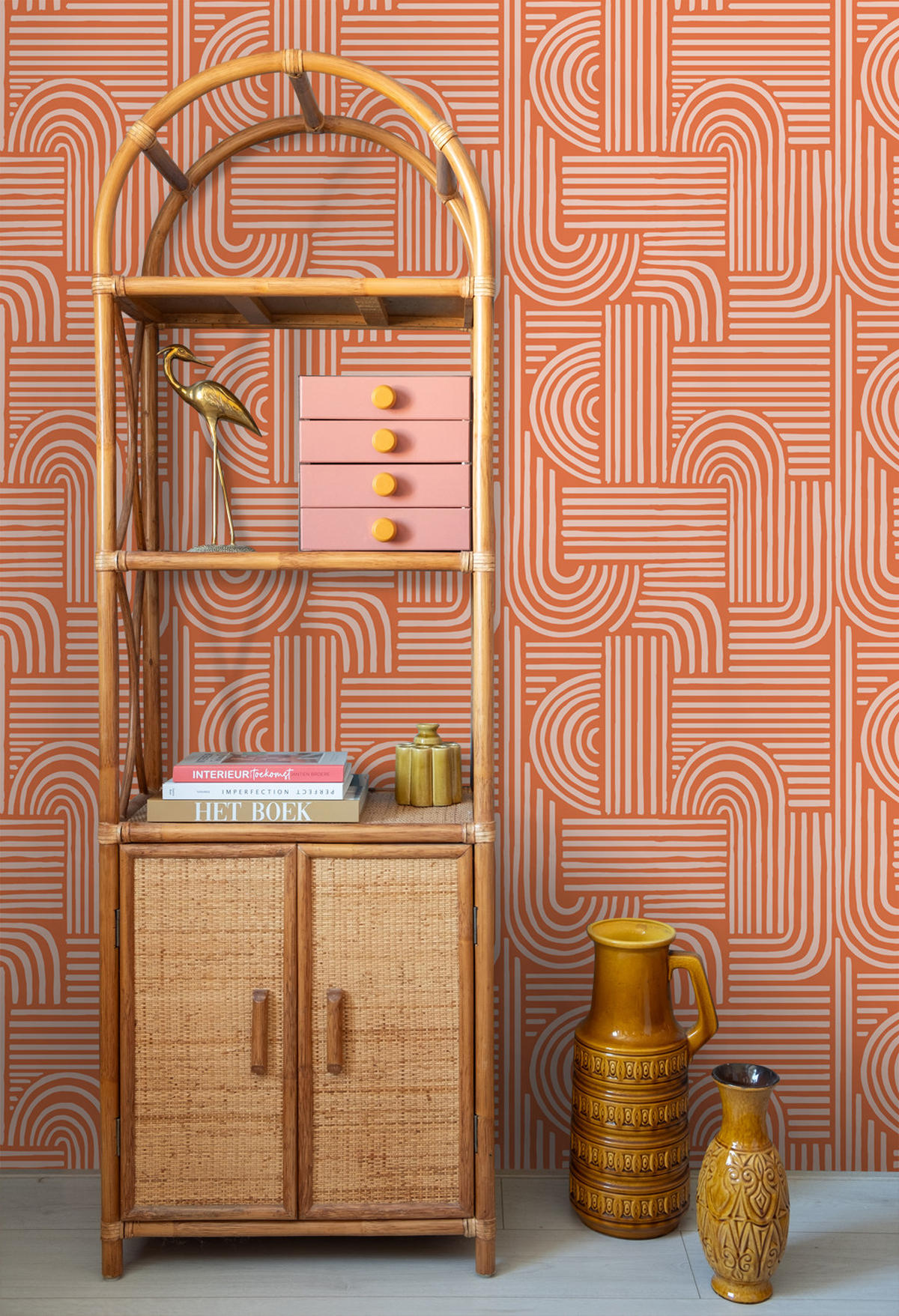 TAPETE 3D-Muster 50 x 900 cm - Orange, Papier (50/900cm) - ESTAhome