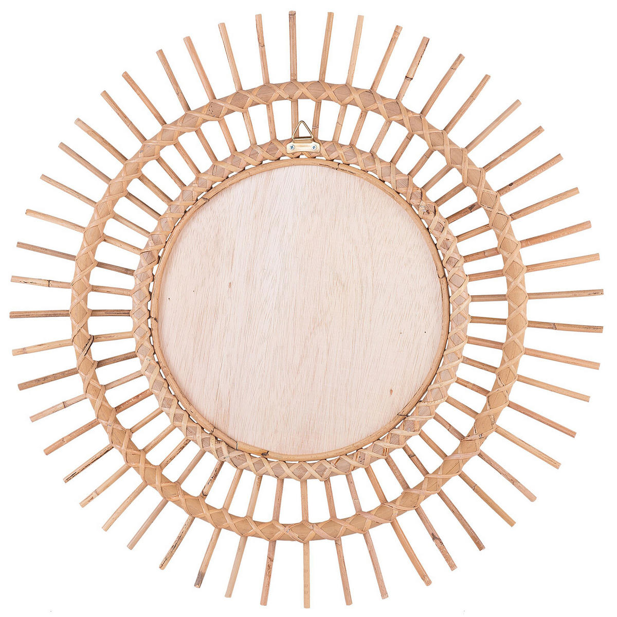 WANDSPIEGEL Rattan natürlich Sonnenform 76 cm Stenen - Beige/Naturfarben, Naturmaterialien (76/76/3cm) - Beliani