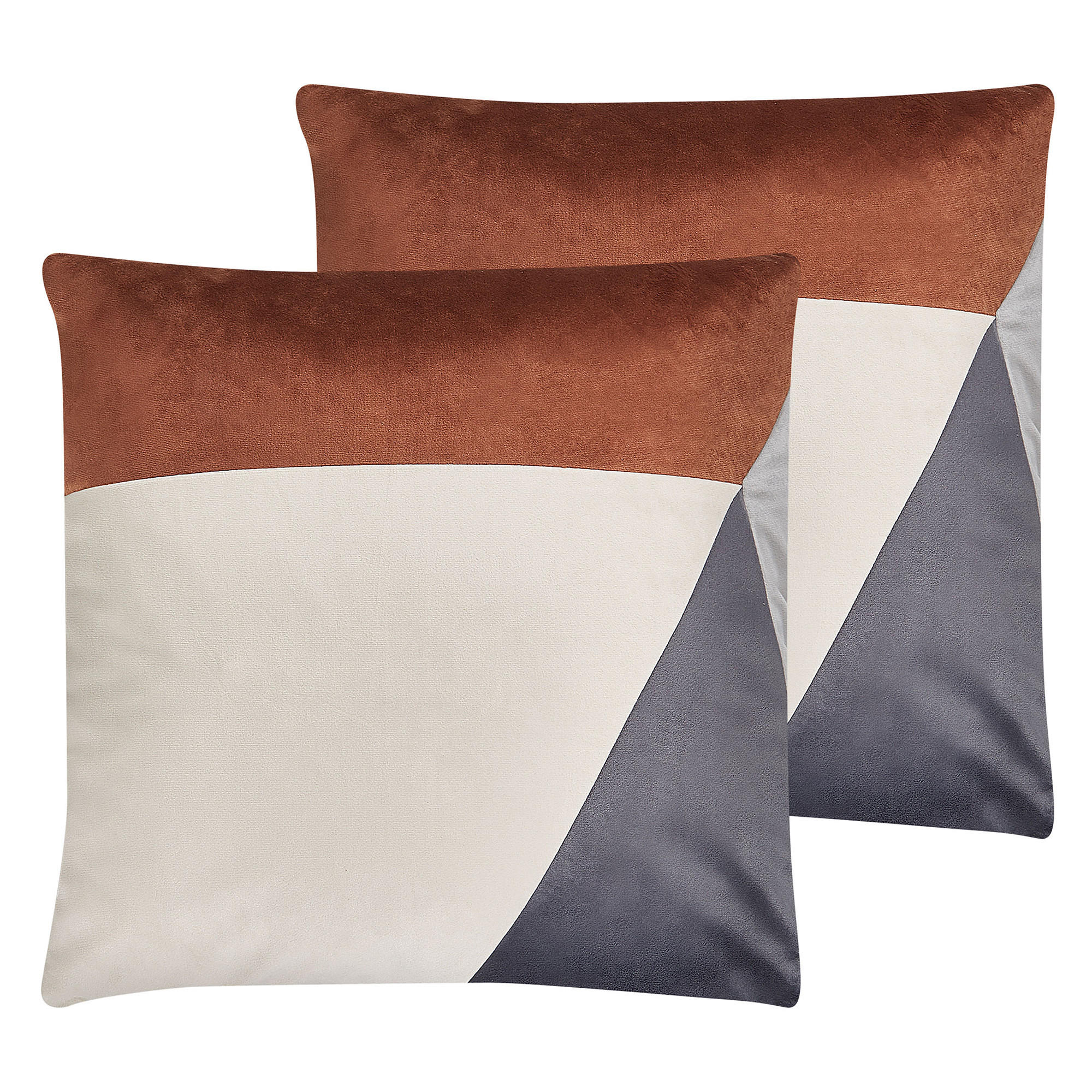 DEKOKISSEN 2er-Set Bunt 45/45 cm Campsis - Multicolor, Textil (45/45cm) - Beliani