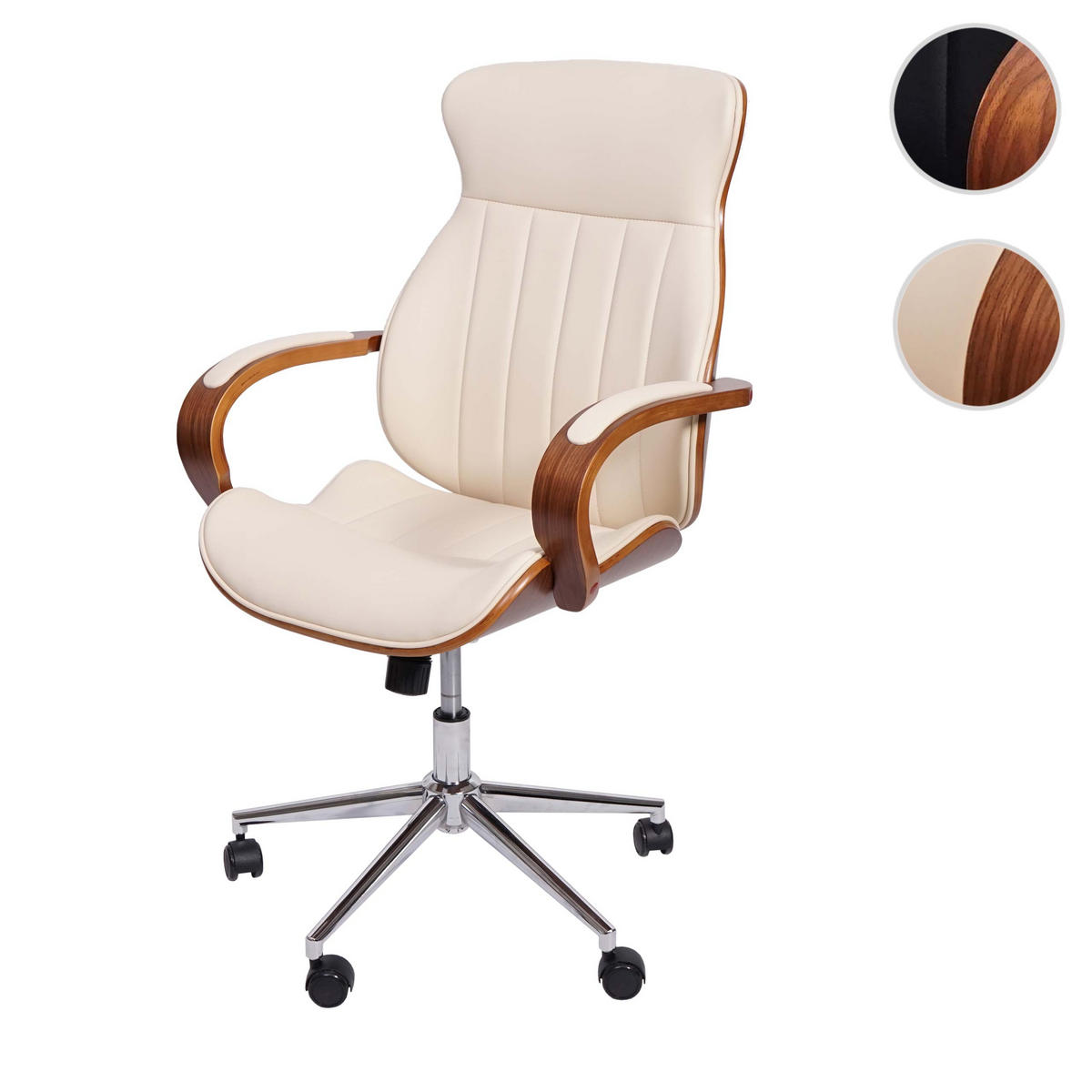 BÜROSTUHL Cremeweiß - Weiß, Holz (63/109/64cm) - MCW