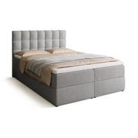 BOXBETT Detroit mit Topper 140/200 Hellgrau - Hellgrau, Holzwerkstoff/Textil (140/200cm) - Bromarkt