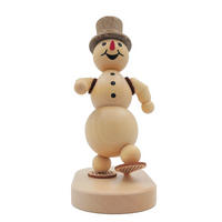 HOLZFIGUR Schneemann Schneewanderer auf Sockel 11 cm - Multicolor, Holz (9/13/0.1cm)