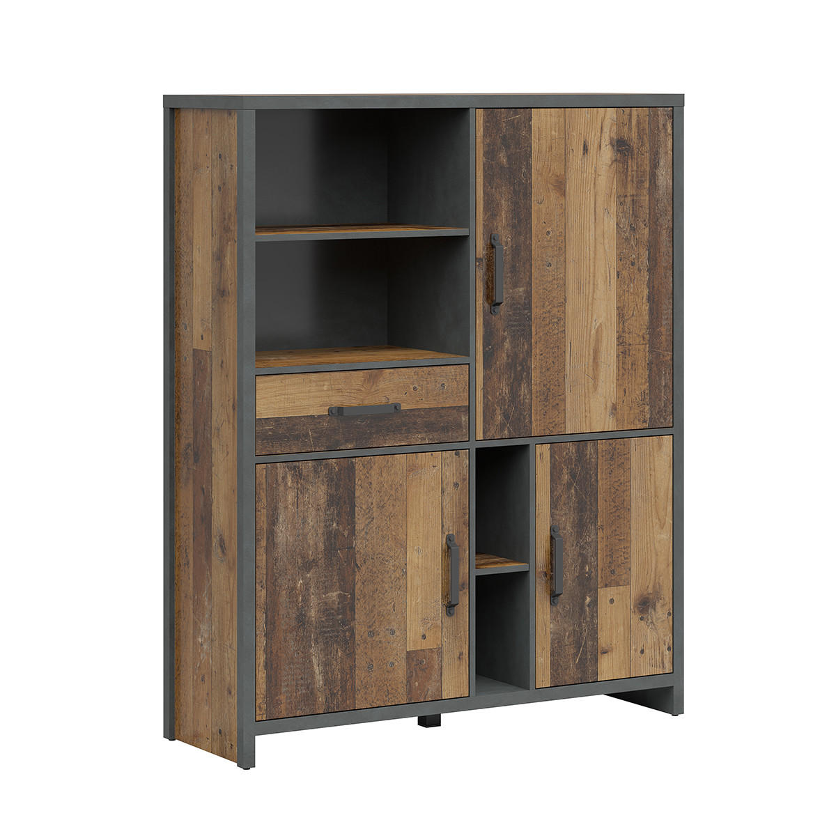 BÜCHERREGAL Paul Holz und Grau - Grau, Holzwerkstoff (120/150/40cm) - Petits-meubles