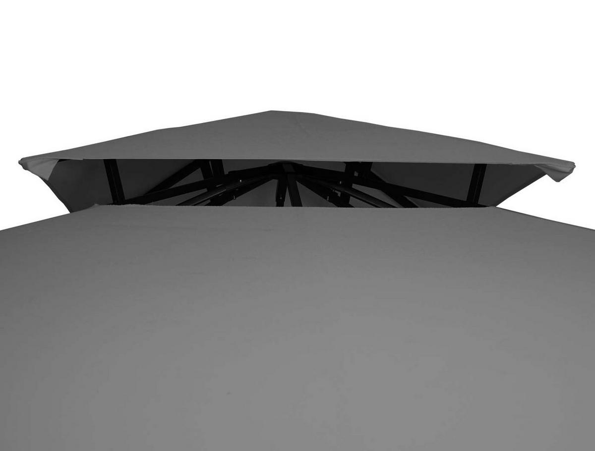 PERGOLA 275x490x250cm Grau bewegliche Seitenwand - Grau, Metall (490/275/250cm) - BERLINLODGE