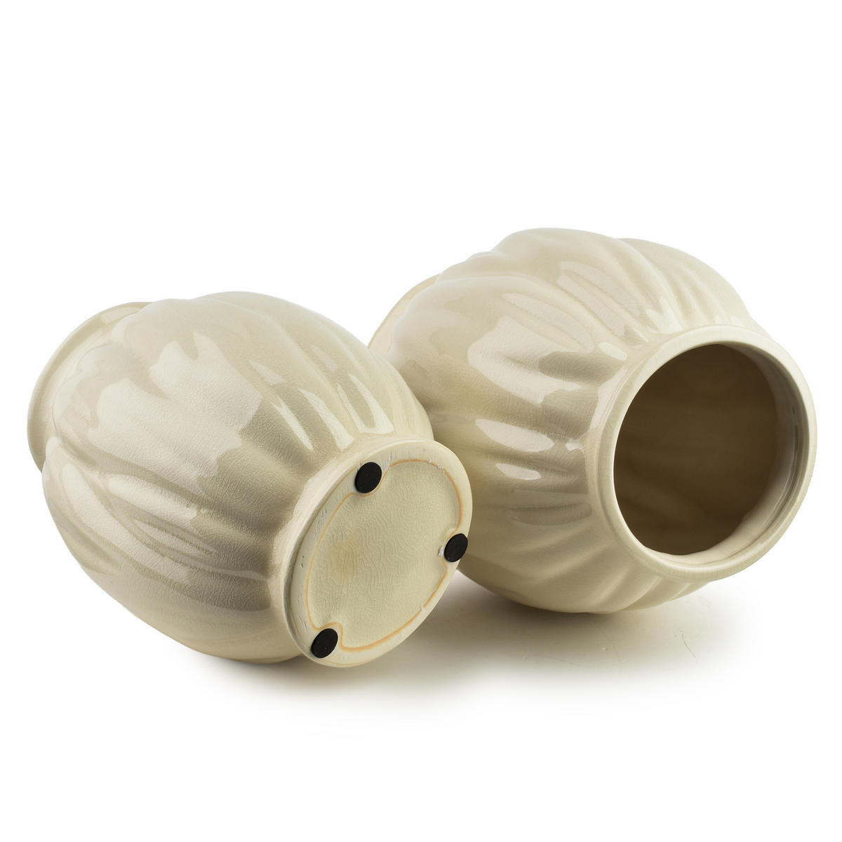VASE Manon Beige 11/18/22 cm Keramik - Beige, Keramik (22cm) - Mondex