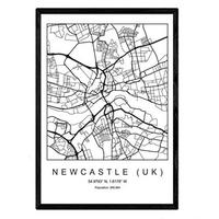 POSTER Newcastle Nordico Stil A4 Rahmenlos - Klar, Papier (29.7/5/21cm) - Nacnic