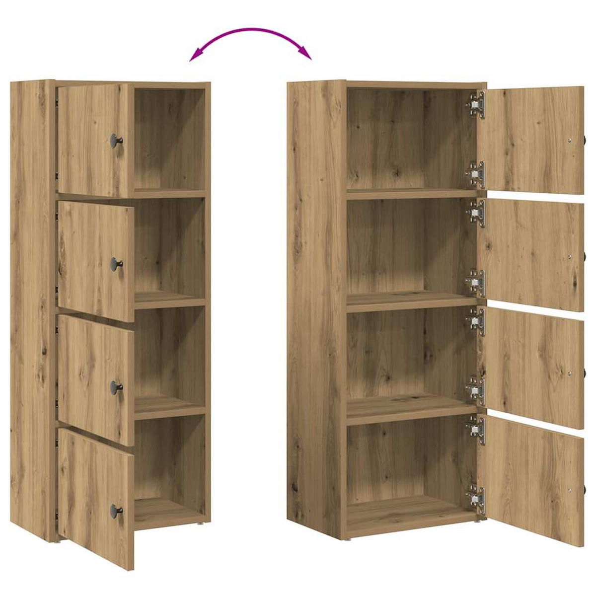 BÜCHERREGAL Artisan-Eiche 40/24/102 Cm Holzwerkstoff - Braun, Holzwerkstoff (40/102/24cm) - vidaXL