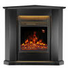 ELEKTROKAMIN 2000W dreieckig schwarz mit Flammeneffekt - Schwarz, Holz (96/93/57cm) - Juskys