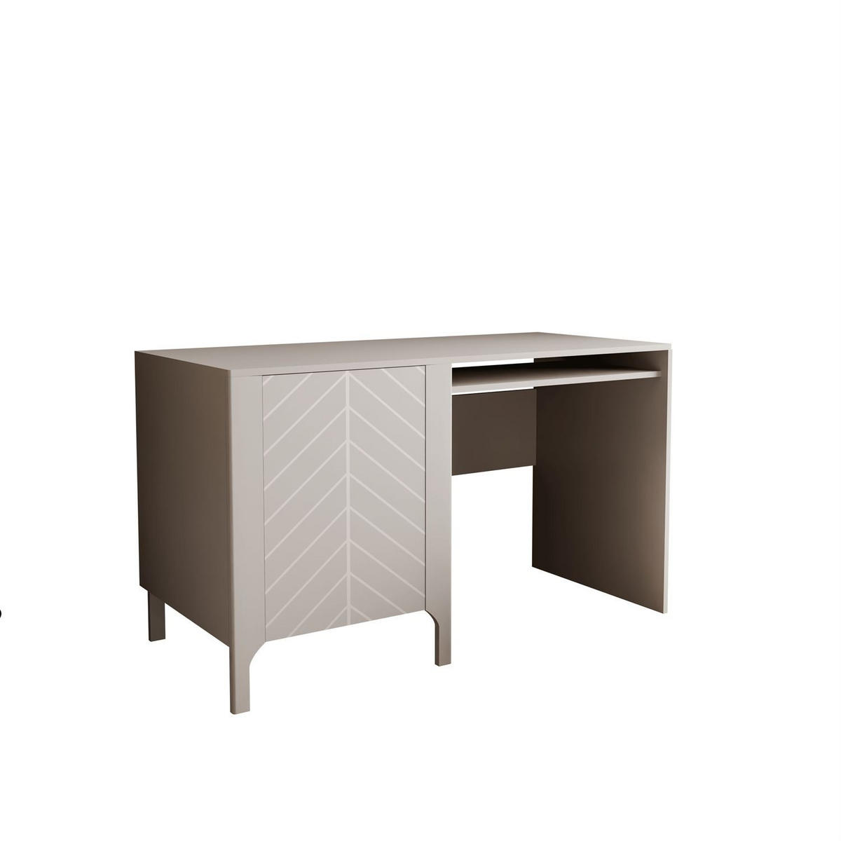 SCHREIBTISCH LUMI mit Ablage unter der Tischplatte, Schwarz - Schwarz, Holzwerkstoff (60/135/78cm) - Lookway