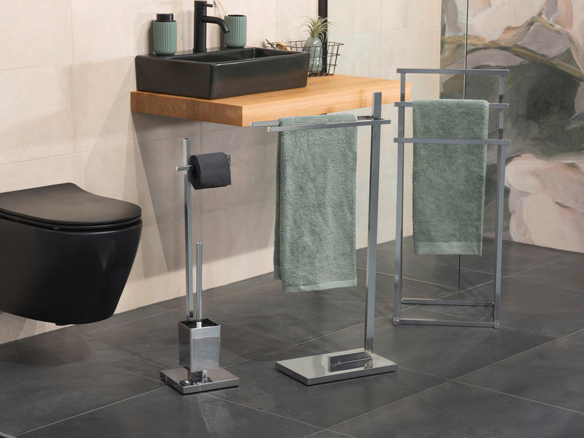 TOILETTENPAPIERSTÄNDER Quadro 23,5/18,5/72,5 cm - Silberfarben, Metall (18.5/72.5/23.5cm) - Wenko