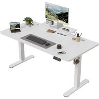 SCHREIBTISCH 160/70/73-118 cm elektrisch höhenverstellbar Monitorständer Weiß - Weiß, Holz (160/70/73cm) - Kaket