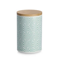 VORRATSDOSE mit Bambusdeckel, mint - 1000ml, Ø 10,5cm - Multicolor, Metall (10.5/16.5/10.5cm) - Zeller Present
