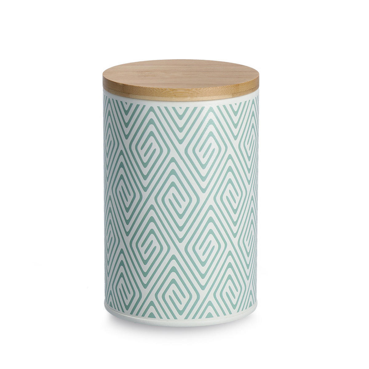 VORRATSDOSE mit Bambusdeckel, mint - 1000ml, Ø 10,5cm - Multicolor, Metall (10.5/16.5/10.5cm) - Zeller Present