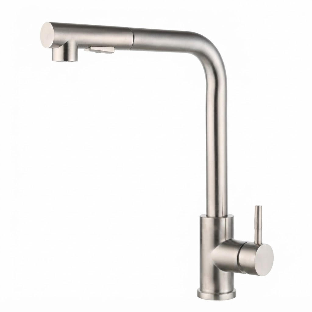 BADEZIMMERARMATUR, inklusive 70 cm Zulaufrohr, 35 x 27 cm hoch, silberfarben. - Silberfarben, Metall (45/6/25cm) - Vallsero