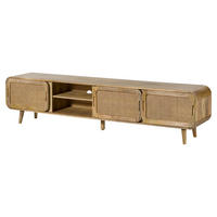 TV-BOARD Mango 220x40x50 natur lackiert VALENCIA #124 - Naturfarben, Holz (220/50/40cm) - Massivmoebel24