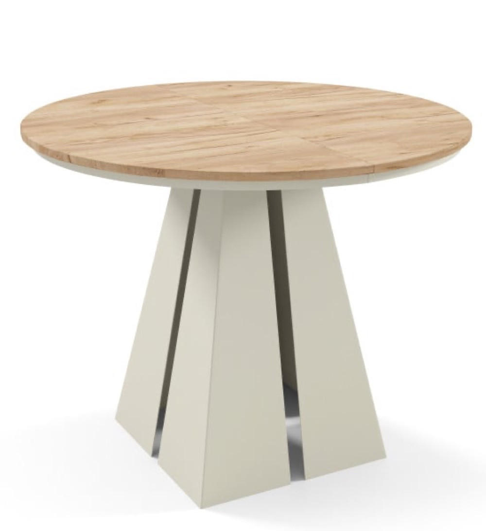 TISCH Kaschmir Frega Ausziehbar Mit Metallgestell 120x196x76 cm - Kaschmir/Eichefarben, Holzwerkstoff (196/120/76cm) - Sepro Meble
