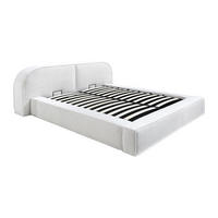 BETT mit Bettkasten - 2 Personen - Samt, Stoff - Cremefarben - Creme, Textil (180/200cm) - Vente-Unique