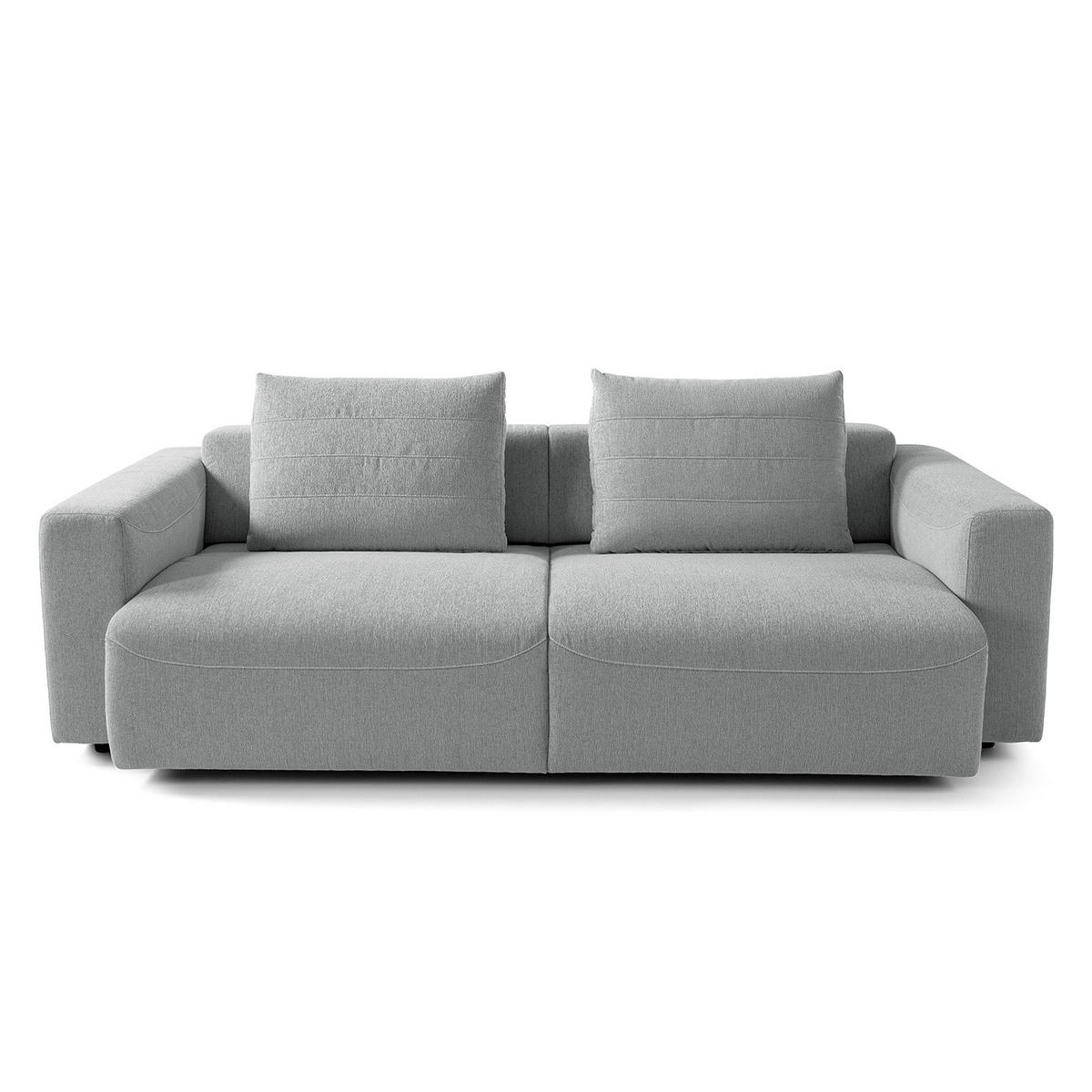 3-SITZER SOFA - Webstoff - Hellgrau, Textil (233/83/100cm) - home24