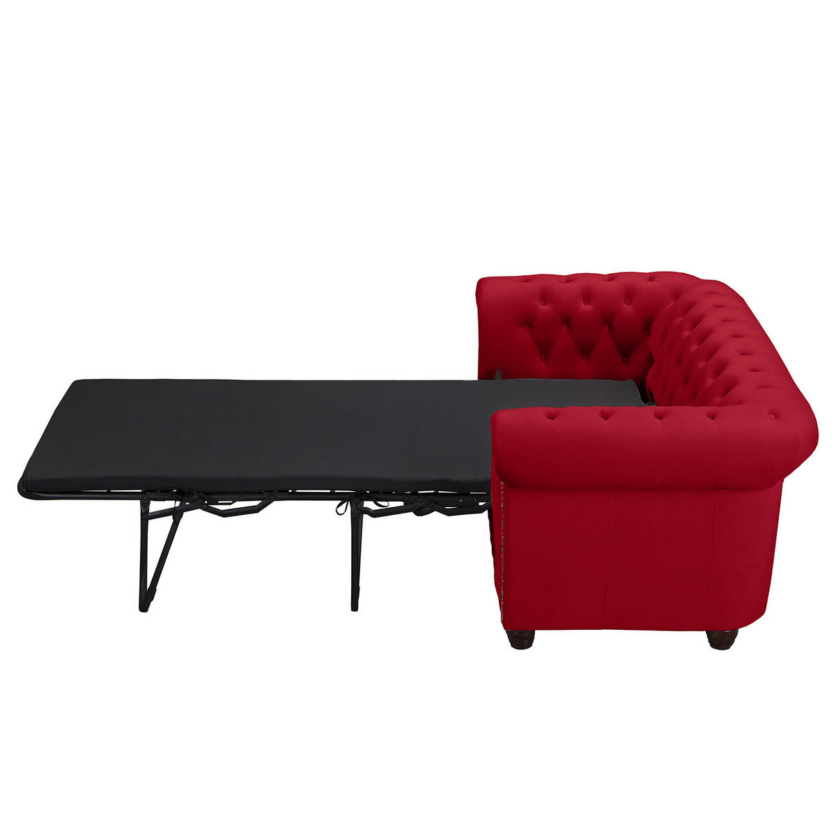 2-SITZER SOFA - Buchefarben/Rot, Buchenholz/Textil (148/72/86cm) - home24