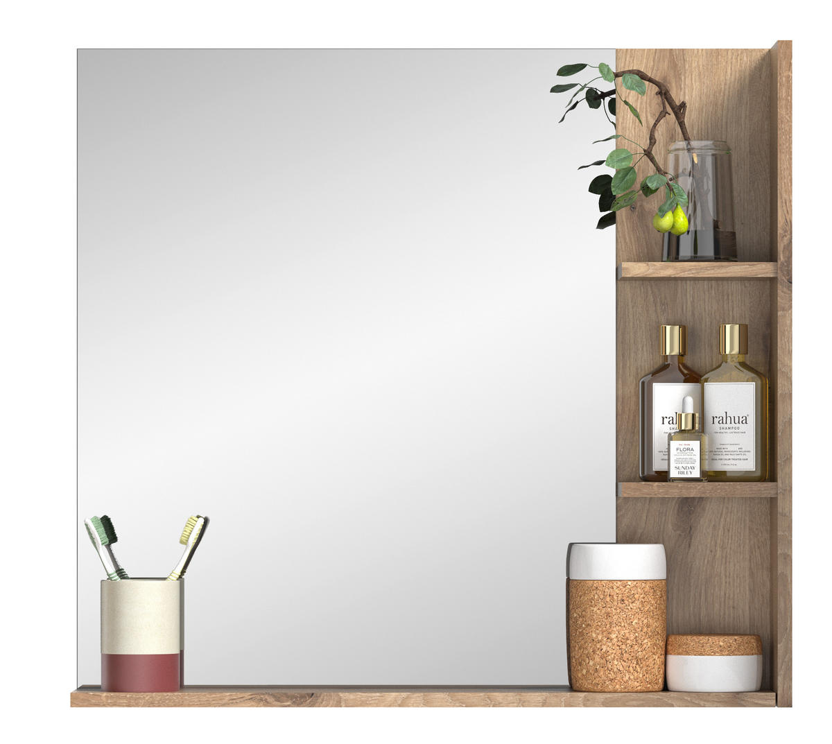 SPIEGEL MASON (B/H/T: ca. 79/73/13 cm) in Nox Oak Nachbildung/Spiegelglas - Eichefarben, Holzwerkstoff (79/73/13cm)