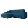 ECKSOFA Floryn L Cord - Blau/Schwarz, Holz/Kunststoff (245/145cm) - MIRJAN24