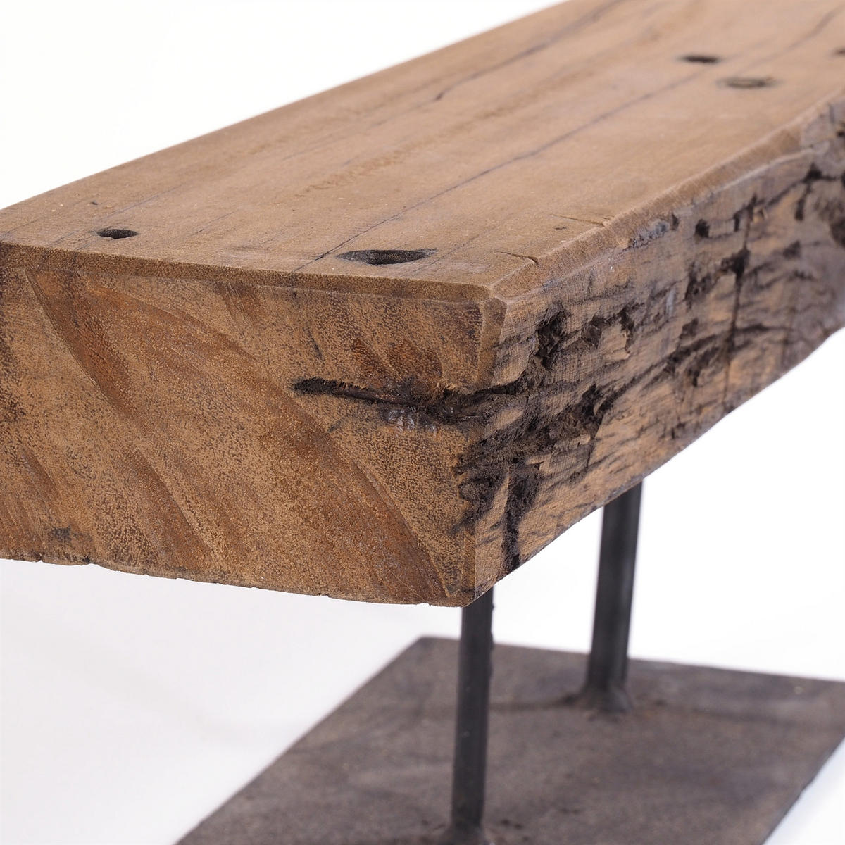 KERZENSTÄNDER CASTLE 60 Recycling Holz massiv, Shabby Chic Design naturfarben - Naturfarben, Holz (60/22/14cm) - DESIGN DELIGHTS
