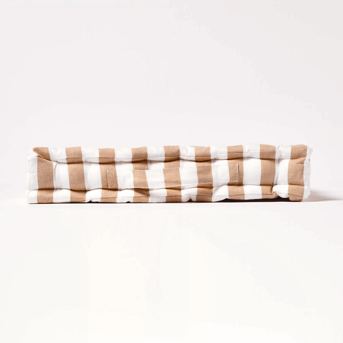SITZKISSEN beige-weiß gestreift 50/50/10 cm - Beige, Textil (50/50/10cm) - Homescapes