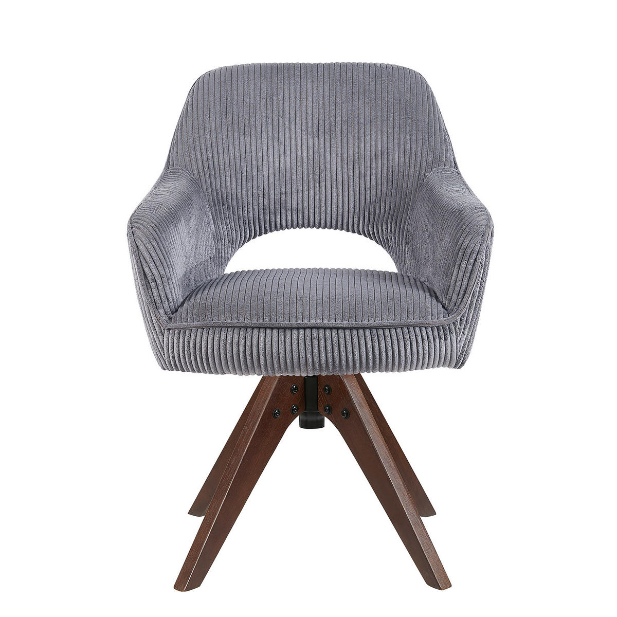 DREHSTUHL Mika-Lena 2er-Set - Nussbaumfarben/Grau, Eichenholz/Holz (60/87/65cm) - DUBI Möbel