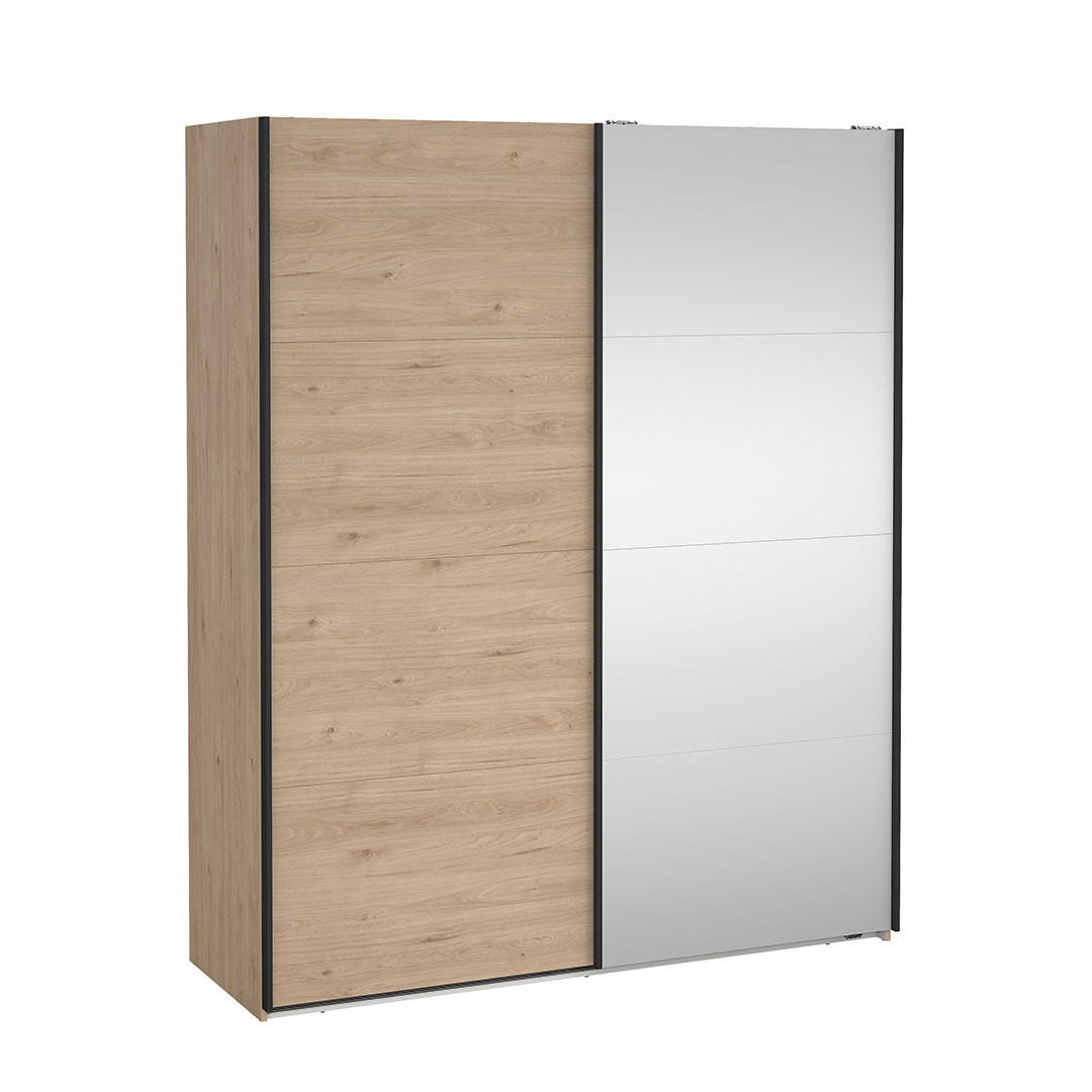 SCHIEBETÜRENSCHRANK, Bergamo, Eiche, Holzwerkstoff, 179 x 67 x 221 cm - Eichefarben, Holzwerkstoff (179/221/67cm) - ebuy24