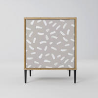 SIDEBOARD PASSING SECONDS, Eichefarben, 57,5x42x72,5 cm, Schwarze Metallfüße - Eichefarben/Multicolor, Holzwerkstoff/Metall (57.5/72.5/42cm) - SpaceRebels