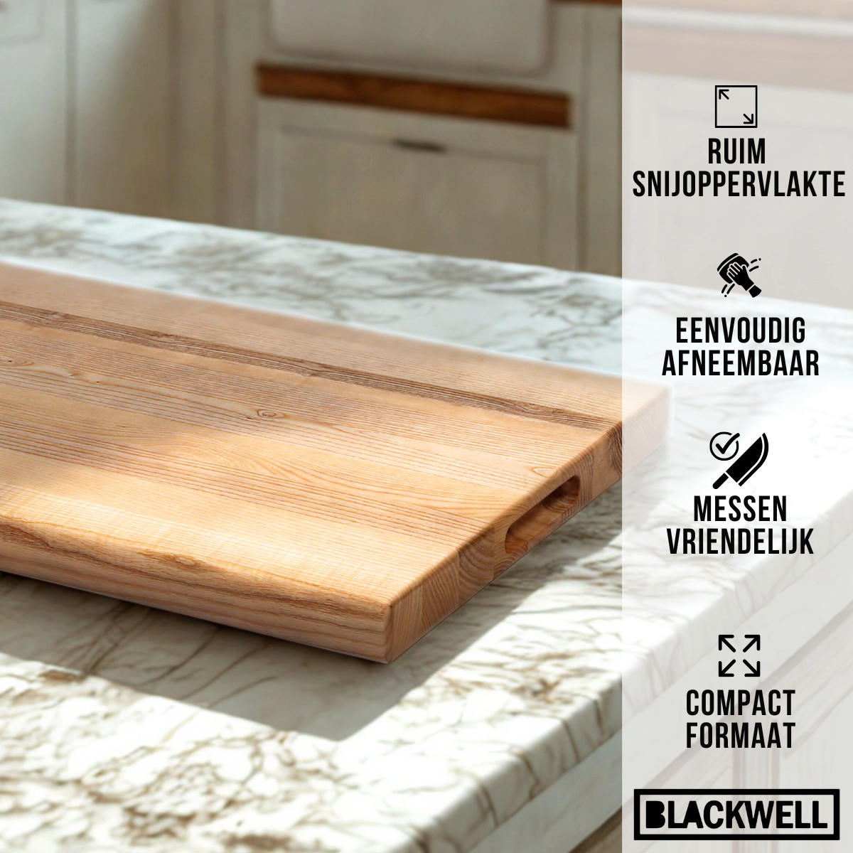 SCHNEIDEBRETT Holz - Mit Griff - Eschenholz - 60 x 40 x 4 cm - Braun, Holz (40/60cm) - Blackwell
