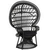 PFAUENSESSEL Rattan/Baumwolle schwarz Emmanuelle - Schwarz, Naturmaterialien/Textil (120/150/50cm) - Beliani