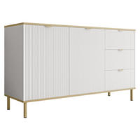 SIDEBOARD Werkoz 2D3S - Goldfarben/Weiß, Holzwerkstoff/Metall (135/78/42cm) - MIRJAN24
