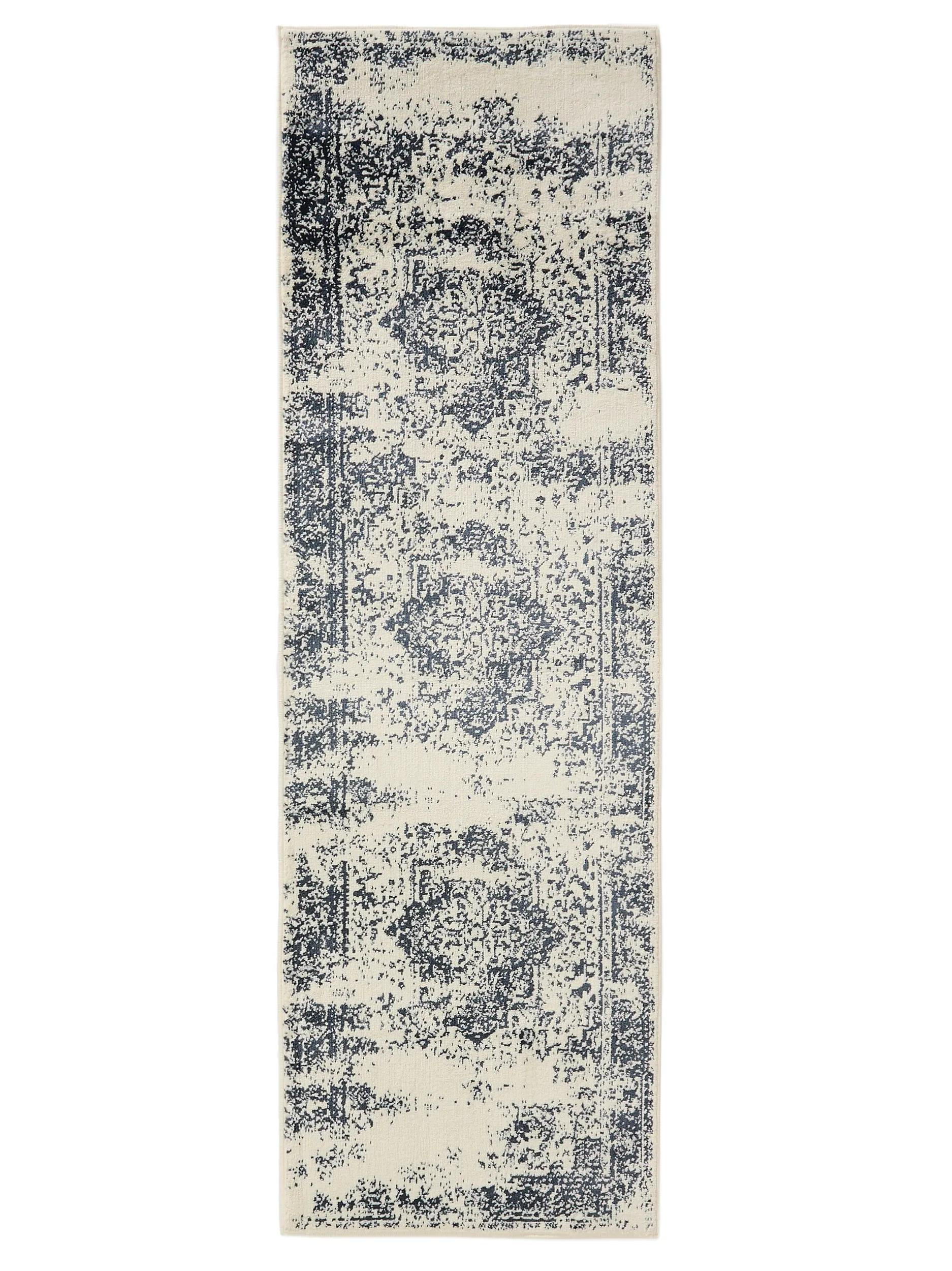 VINTAGE-LÄUFER Suki 80/240 cm - Blau/Creme, Kunststoff (80/240cm) - benuta