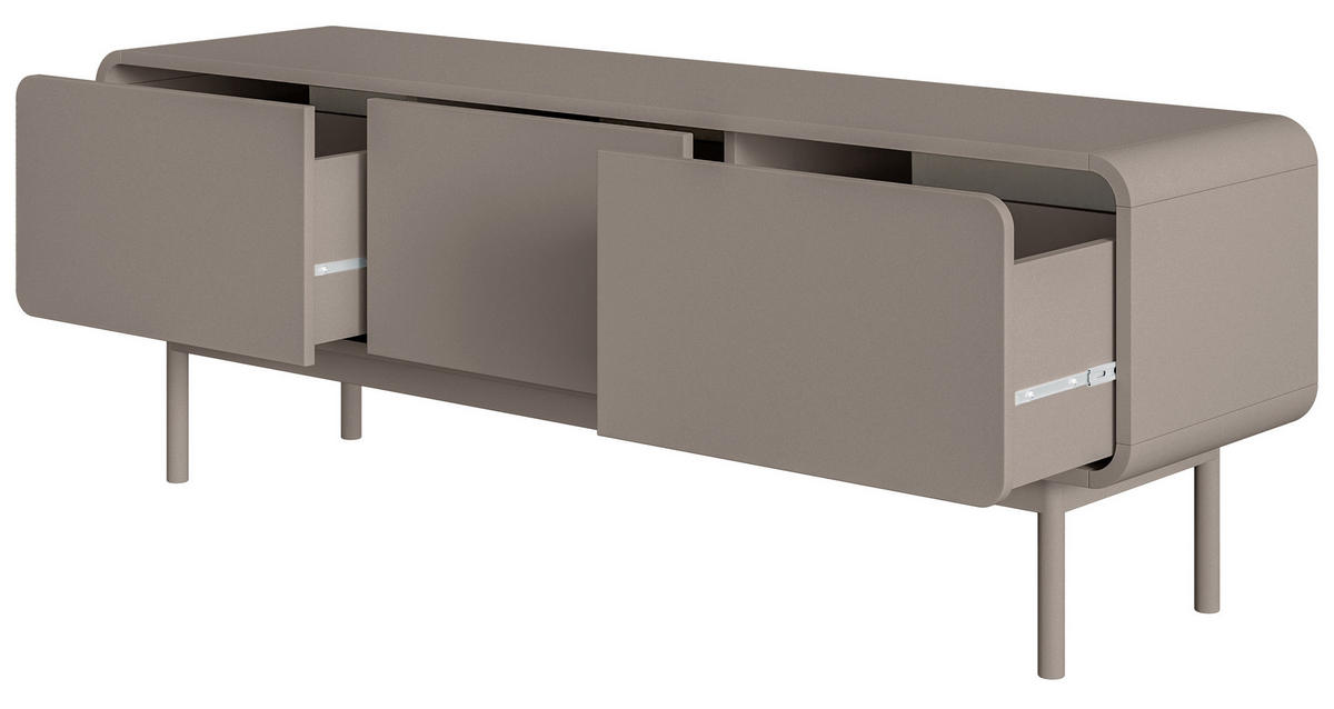 TV-LOWBOARD Oro Dunkelbeige mit 3 Schubladen 154 cm - Beige, Holz/Holzwerkstoff (154/53.4/40cm) - Selsey
