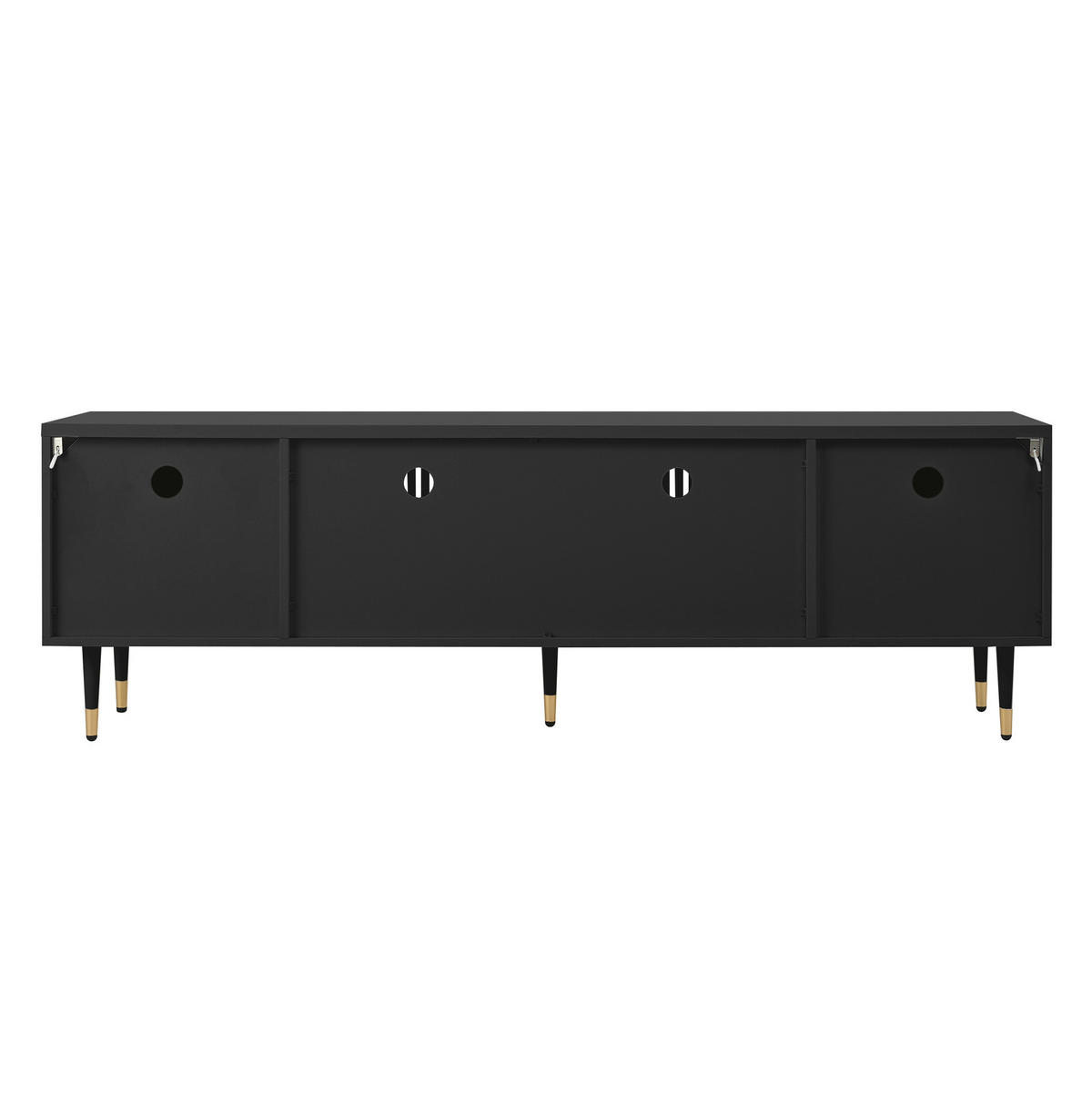 TV-SCHRANK 170/36/54 cm weiß MDF mit Gitterstruktur und goldenen Akzenten - Schwarz, Holzwerkstoff (170/54/36cm) - OKWISH