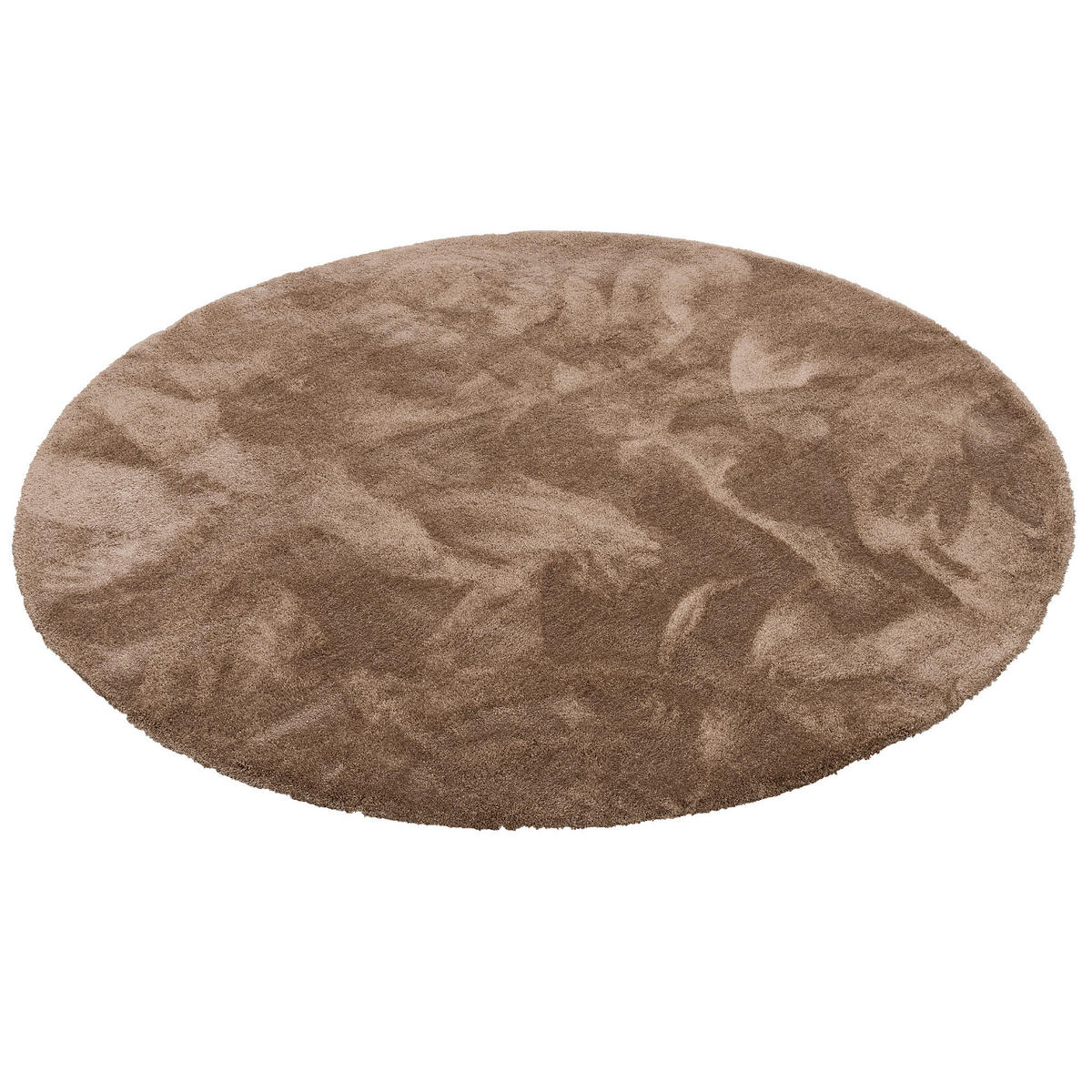 LUXUS HOCHFLOR SHAGGY TEPPICH VELVET RUND - Braun, Textil (200/200cm) - Snapstyle