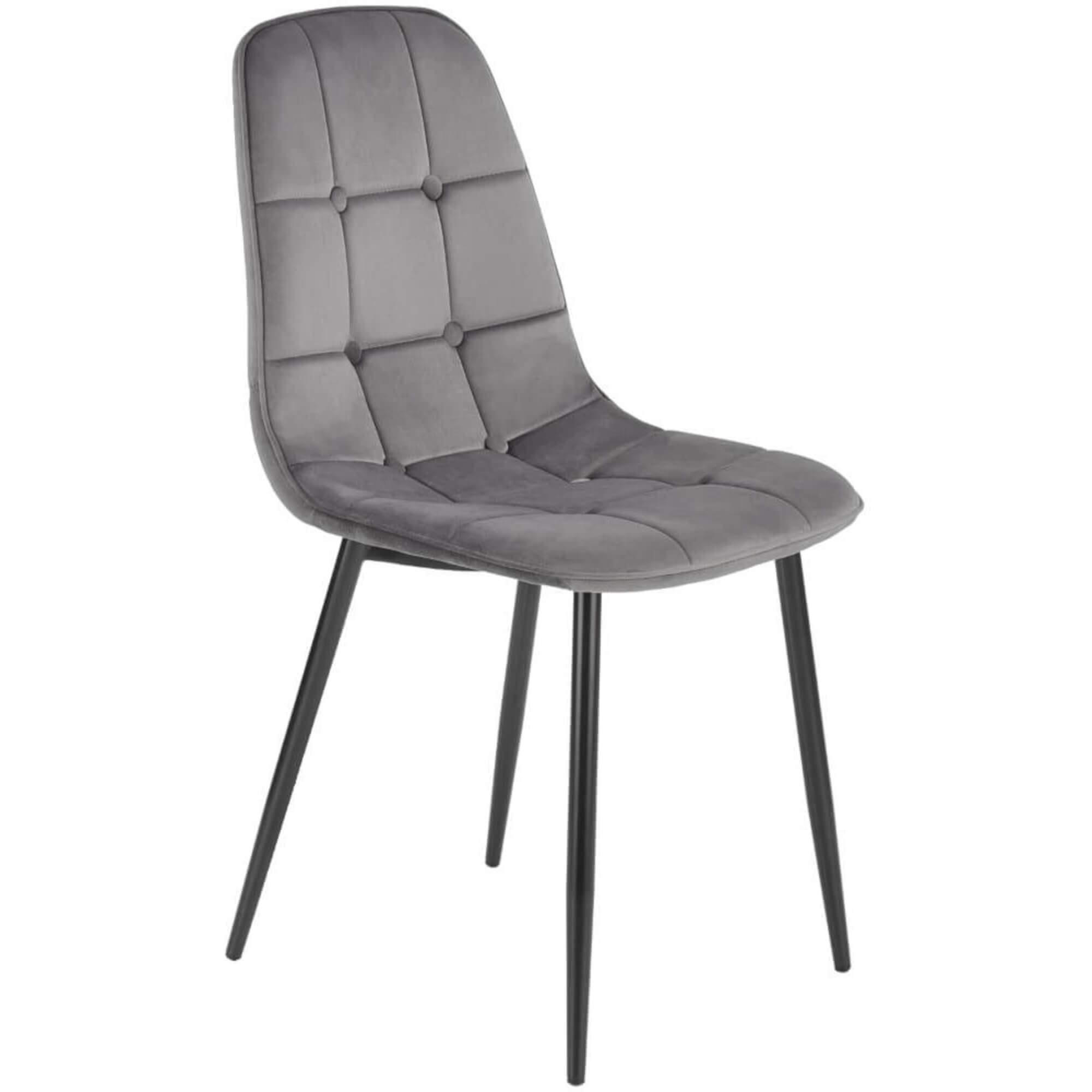STUHL VELVO K417 - Schwarz/Grau, Holzwerkstoff/Metall (45/87/56cm) - Meblini